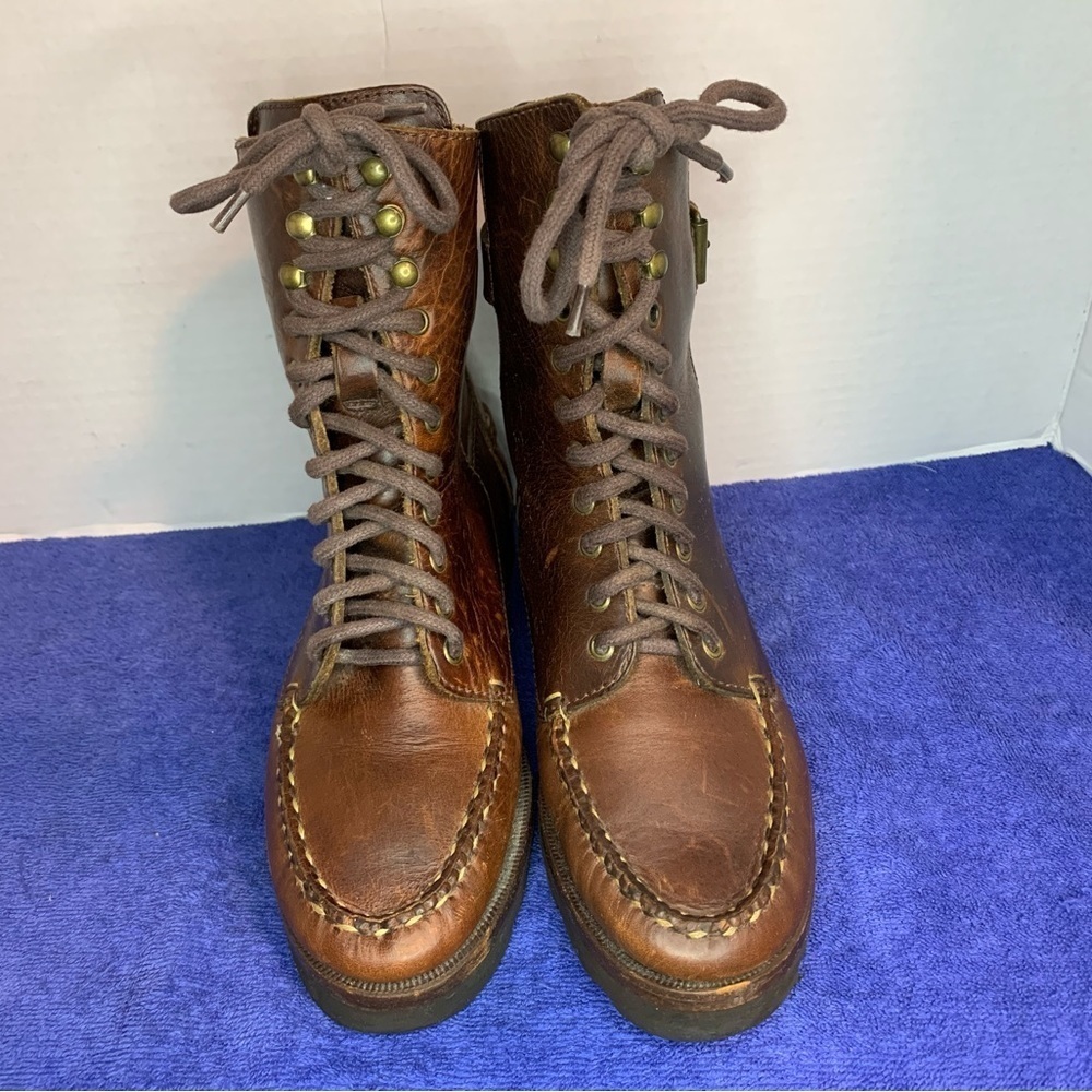Cole Haan Leather Boots 6M 6 M Narrow Cottage Core Combat Style Ankle — Rare - Picture 3 of 8